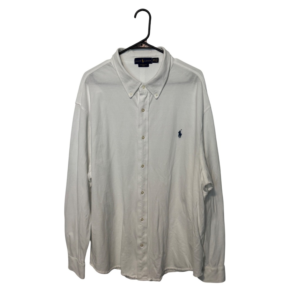 Ralph Lauren Featherweight Mesh Shirt Mens 3XB White Button Down Long Sleeve